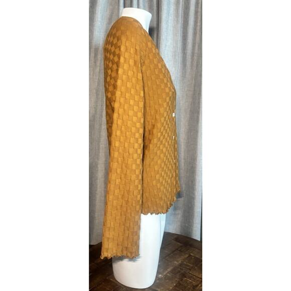 Madewell NWT V-Neck Brown Checkerboard Jacquard Cardigan Size small - Picture 16 of 16